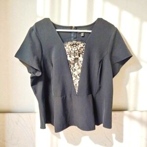 Lane Bryant Plus Size Black Dress Top